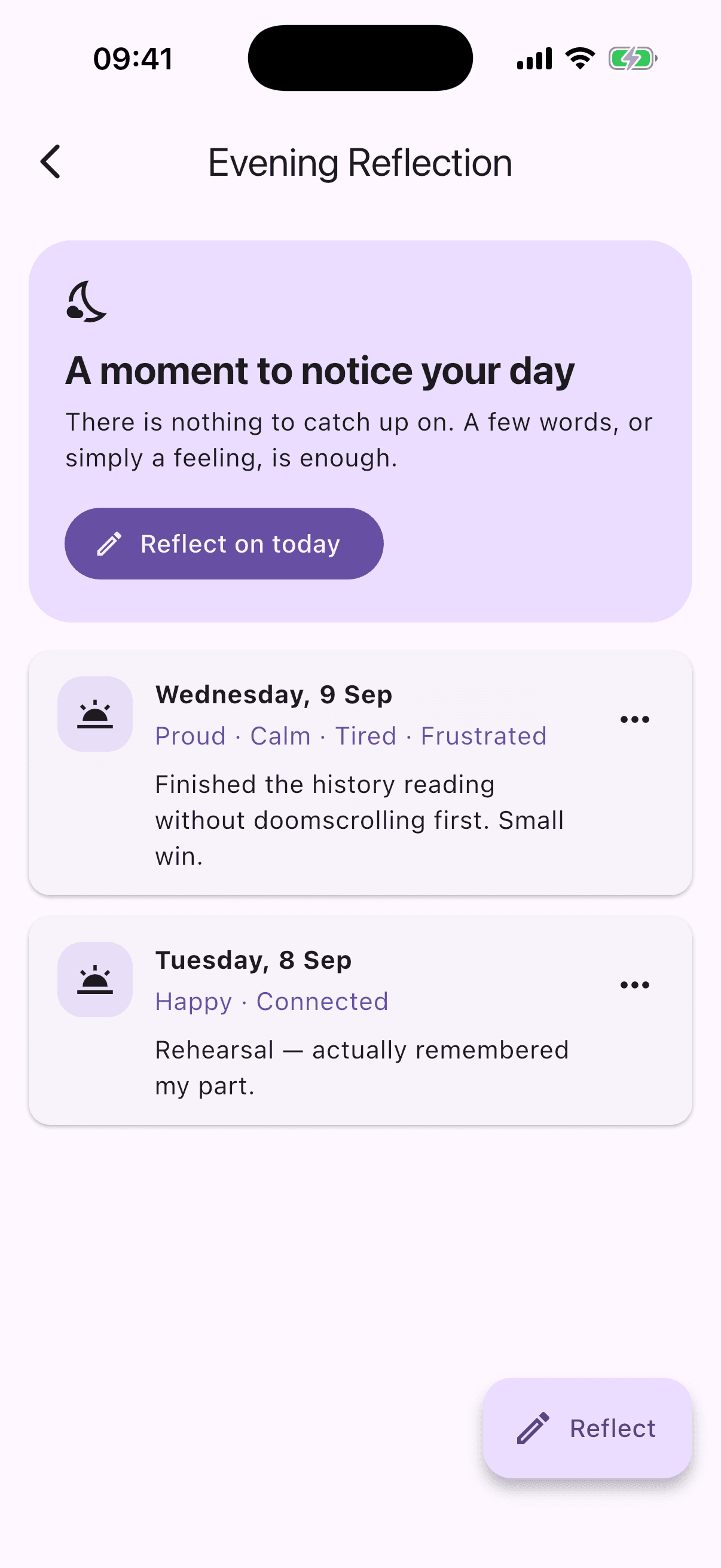 StillMinds evening reflection